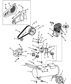 Tank Parts Diagram and Parts List for VT631301  Campbell Hausfeld Compressor
